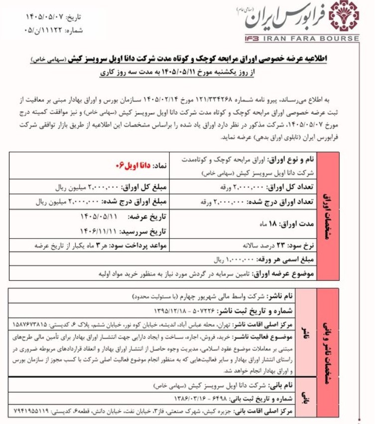 عرضه اوراق مرابحه یک شرکت در فرابورس عرضه اوراق مرابحه یک شرکت در فرابورس