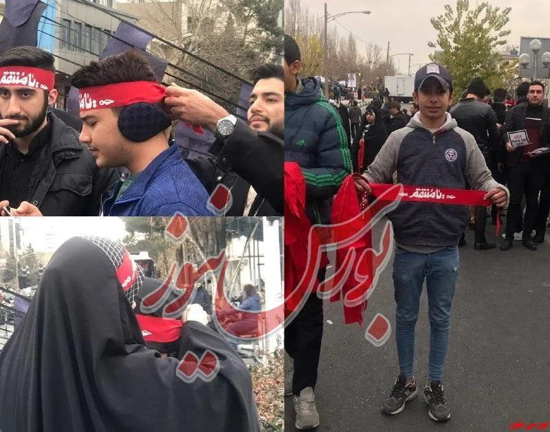 در حاشیه نماز جمعه به امامت رهبر انقلاب| تصاویری از سربند 