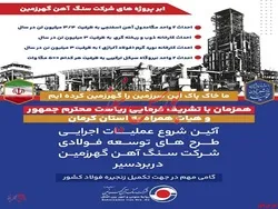 شروع عملیات اجرایی طرح‌های توسعه فولادی شرکت سنگ آهن گهرزمین در بردسیر