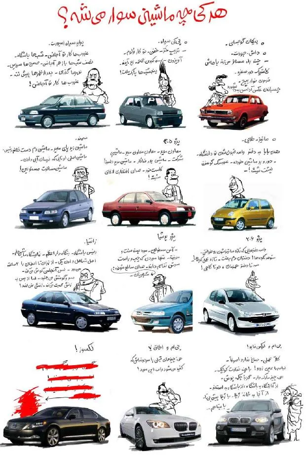 هر کس چه ماشینی سوار می شود + تصاویر