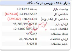 افت ۶ هزار واحدی شاخص در پایان معاملات