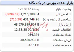 پایان کار شاخص با ریزش ۸ هزار واحدی