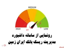 رونمایی از سامانه داشبورد مدیریت ریسک بانک ایران زمین