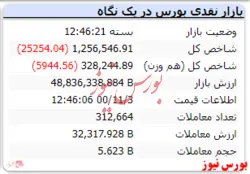 شاخص با افت ۲۵ هزار واحدی مواجه شد/ریزش ۲۵ هزارواحدی شاخص