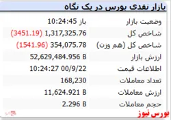 شاخص هم وزن نیز منفی است