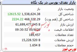 با گذشت ۳۰ دقیقه از بازار شاخص رشد ۱۲ هزار واحدی دارد