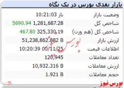شاخص هم وزن با رشد اندک سبز است