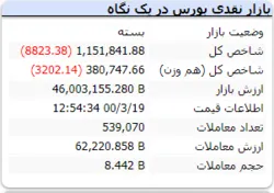 شاخص منفی در پایان بازار