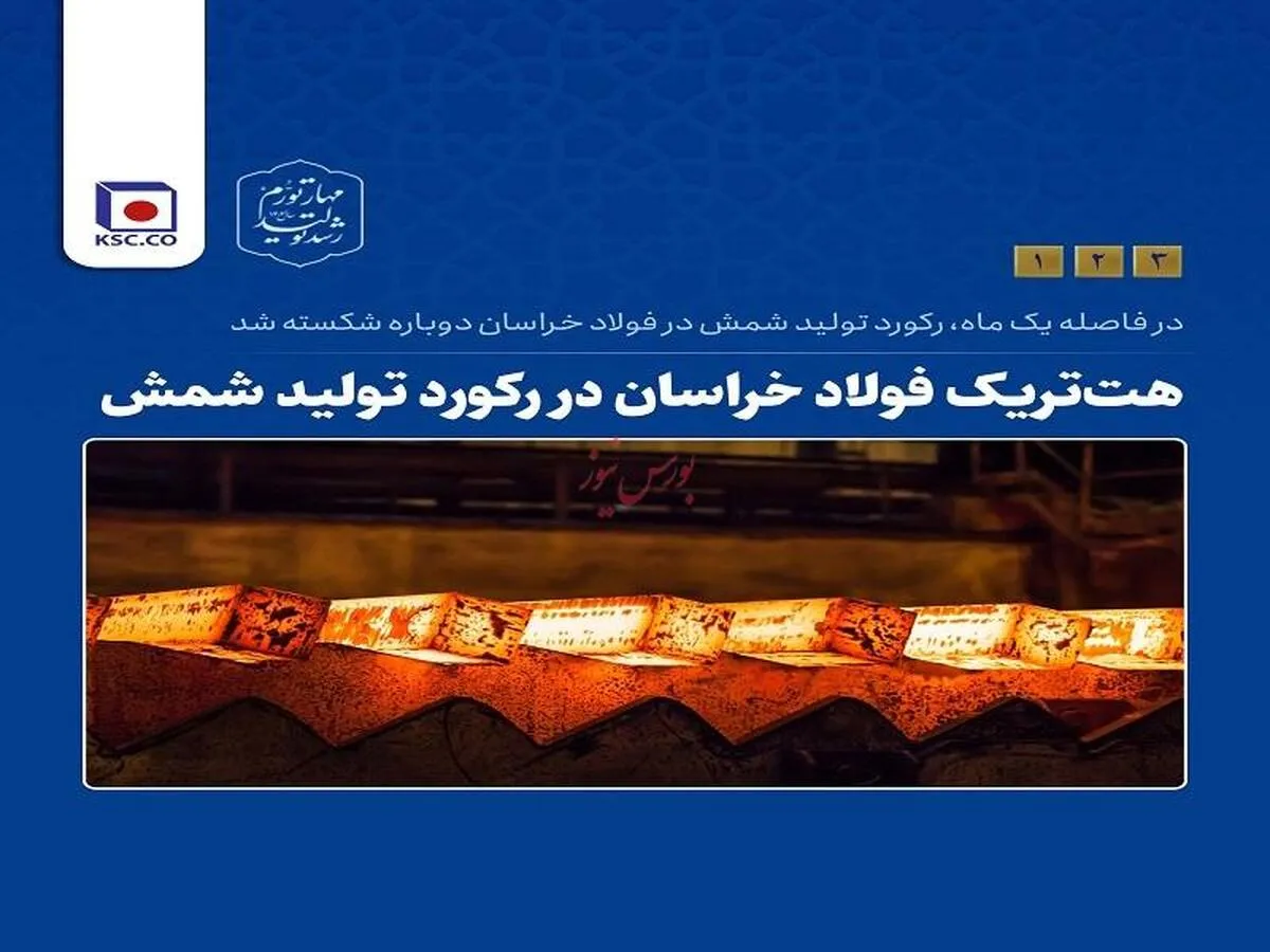 هت‌تریک فولاد خراسان در رکورد تولید شمش