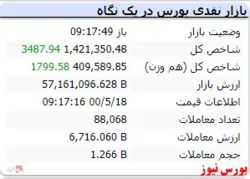 شاخص کل رشد ۳ هزار واحدی دارد