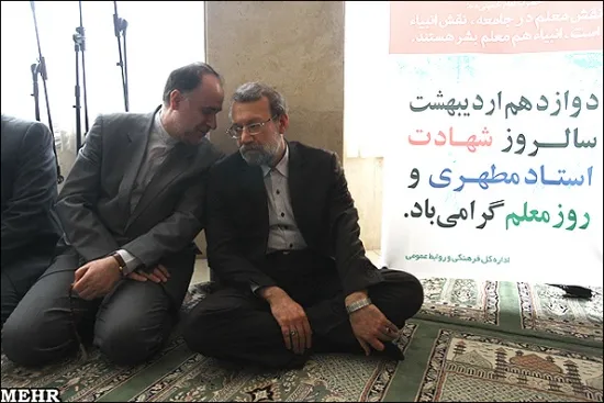 عکس/دردودل آقای وزیر با لاریجانی
