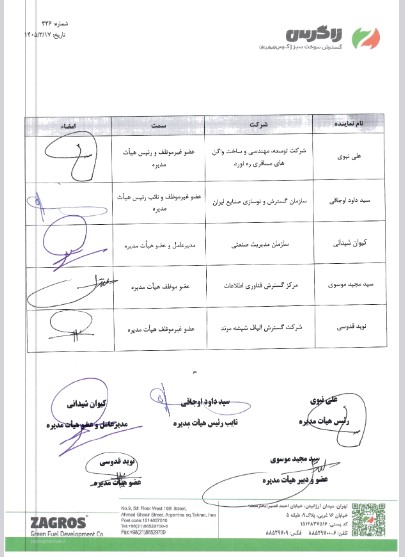 ترکیب هیات مدیره ترکیب هیات مدیره